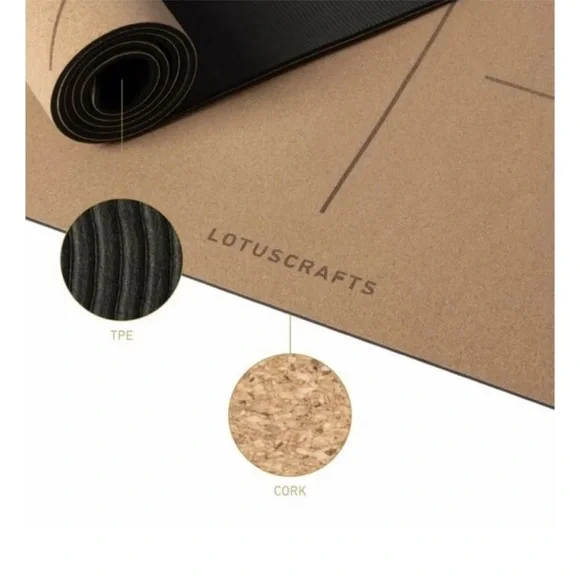 Lotus Craft Cork Yoga Mat, Non-Slip, Sweat Proof, Eco Friendly - Picture 2 of 6
